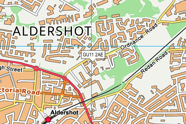 GU11 2AE map - OS VectorMap District (Ordnance Survey)