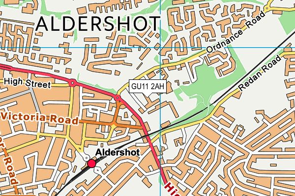 GU11 2AH map - OS VectorMap District (Ordnance Survey)