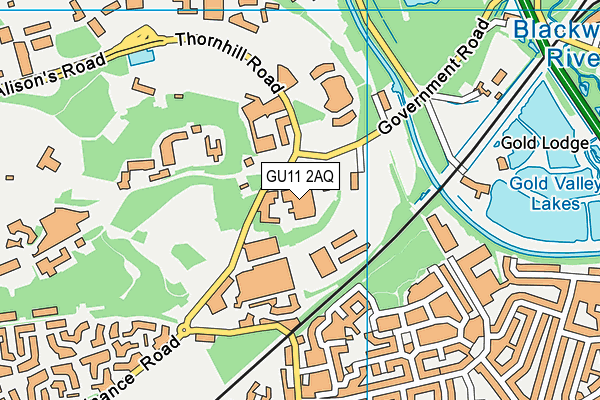 GU11 2AQ map - OS VectorMap District (Ordnance Survey)