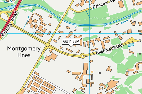 GU11 2BP map - OS VectorMap District (Ordnance Survey)