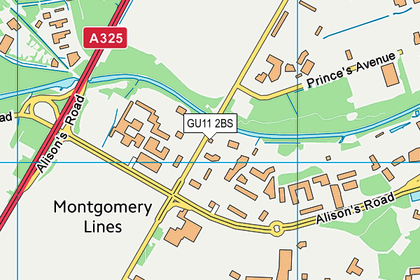 GU11 2BS map - OS VectorMap District (Ordnance Survey)