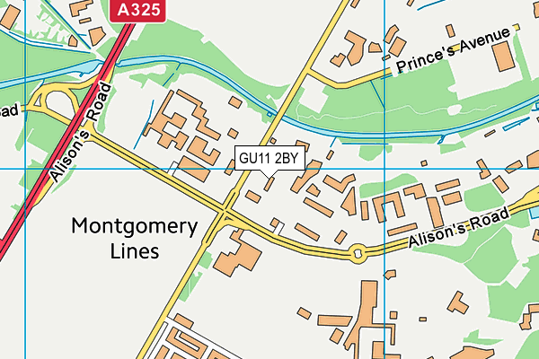 GU11 2BY map - OS VectorMap District (Ordnance Survey)
