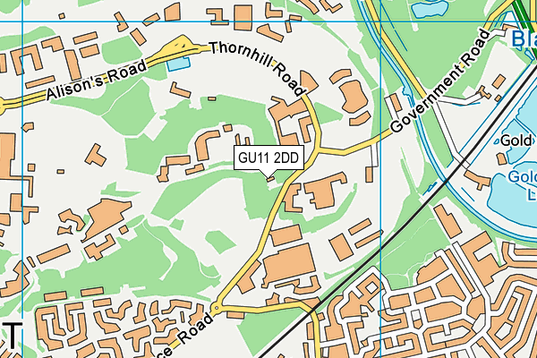 GU11 2DD map - OS VectorMap District (Ordnance Survey)