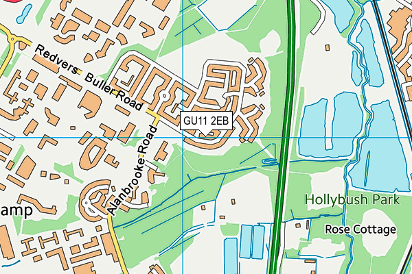 GU11 2EB map - OS VectorMap District (Ordnance Survey)