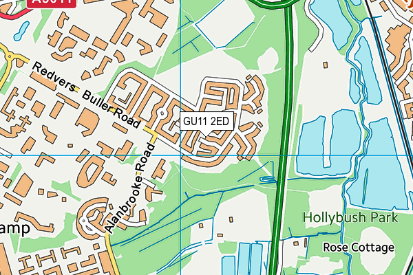 GU11 2ED map - OS VectorMap District (Ordnance Survey)