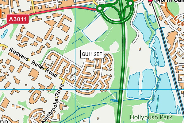 GU11 2EF map - OS VectorMap District (Ordnance Survey)