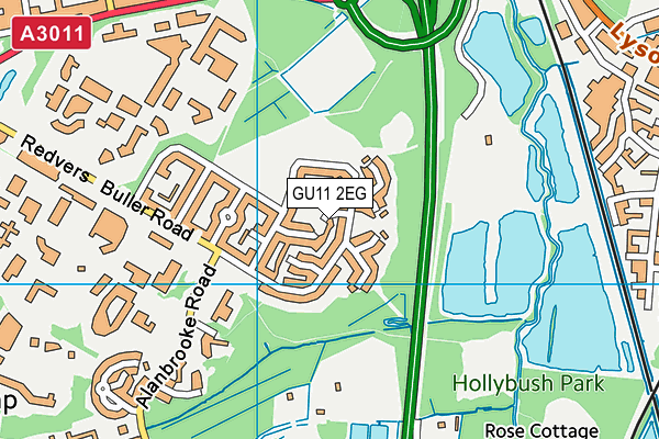 GU11 2EG map - OS VectorMap District (Ordnance Survey)