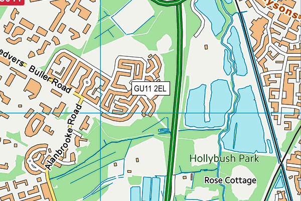 GU11 2EL map - OS VectorMap District (Ordnance Survey)