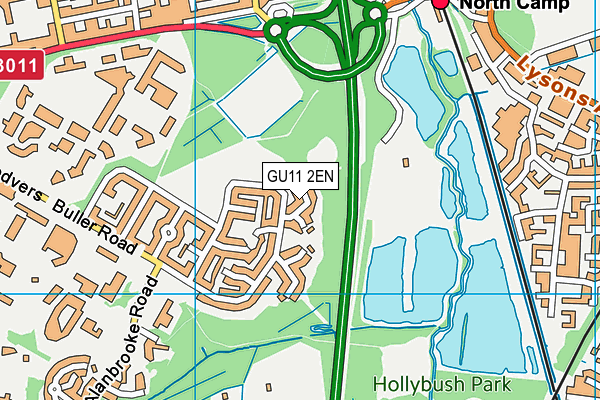 GU11 2EN map - OS VectorMap District (Ordnance Survey)