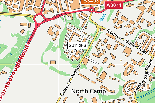 GU11 2HS map - OS VectorMap District (Ordnance Survey)