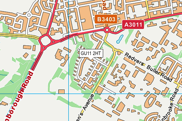 GU11 2HT map - OS VectorMap District (Ordnance Survey)