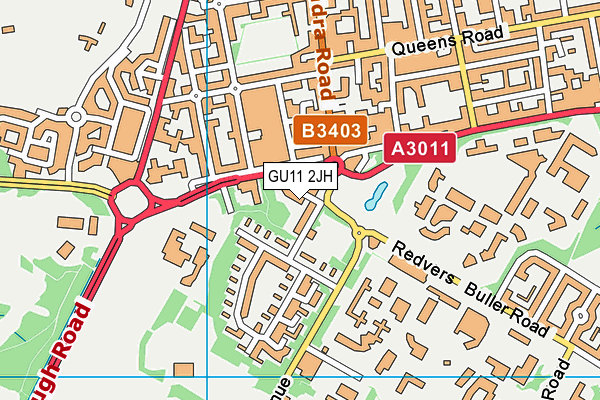 GU11 2JH map - OS VectorMap District (Ordnance Survey)