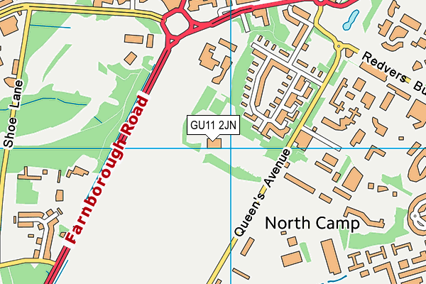Polo Fields map (GU11 2JN) - OS VectorMap District (Ordnance Survey)