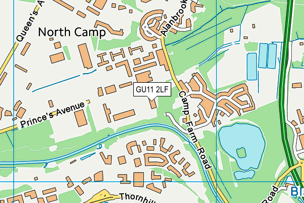 GU11 2LF map - OS VectorMap District (Ordnance Survey)