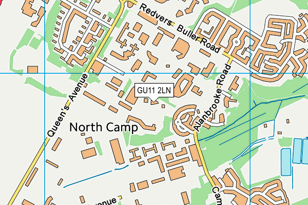 GU11 2LN map - OS VectorMap District (Ordnance Survey)