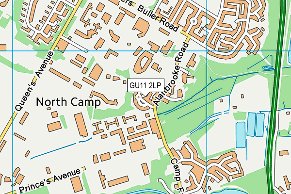 GU11 2LP map - OS VectorMap District (Ordnance Survey)