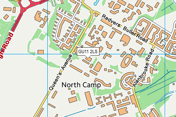 GU11 2LS map - OS VectorMap District (Ordnance Survey)