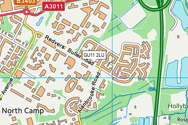 GU11 2LU map - OS VectorMap District (Ordnance Survey)