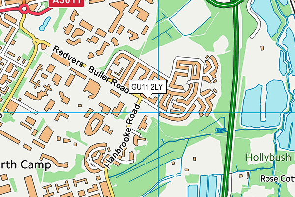 GU11 2LY map - OS VectorMap District (Ordnance Survey)