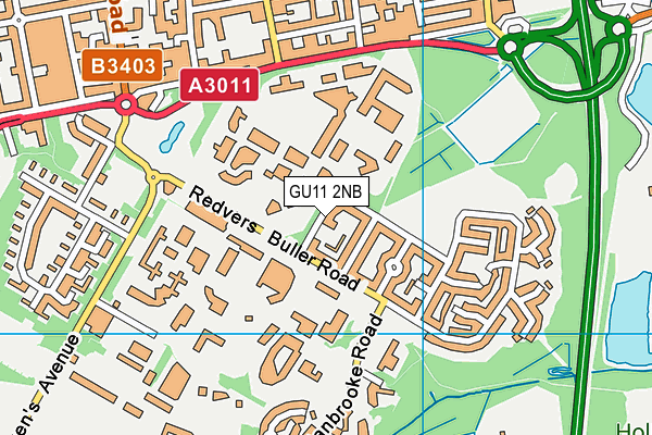 GU11 2NB map - OS VectorMap District (Ordnance Survey)