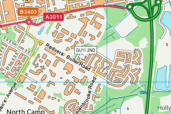 GU11 2ND map - OS VectorMap District (Ordnance Survey)