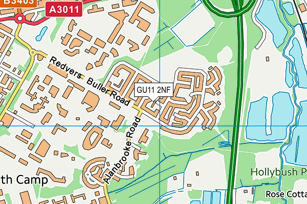 GU11 2NF map - OS VectorMap District (Ordnance Survey)
