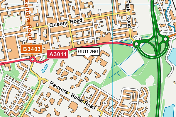 GU11 2NG map - OS VectorMap District (Ordnance Survey)