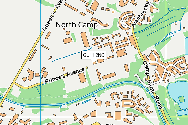 GU11 2NQ map - OS VectorMap District (Ordnance Survey)