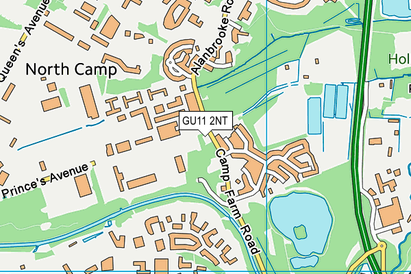 GU11 2NT map - OS VectorMap District (Ordnance Survey)