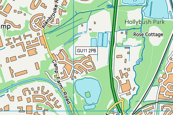 GU11 2PB map - OS VectorMap District (Ordnance Survey)