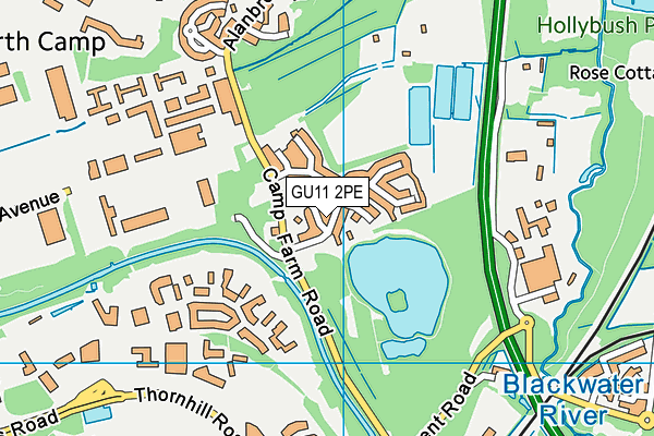 GU11 2PE map - OS VectorMap District (Ordnance Survey)