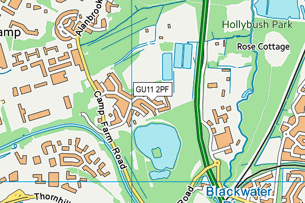 GU11 2PF map - OS VectorMap District (Ordnance Survey)