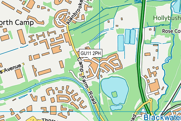 GU11 2PH map - OS VectorMap District (Ordnance Survey)