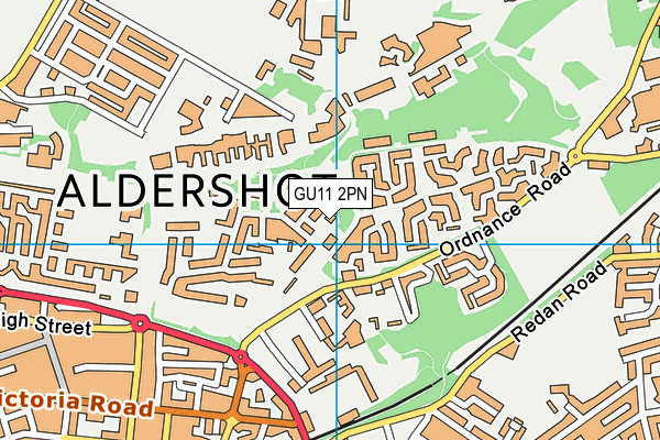 GU11 2PN map - OS VectorMap District (Ordnance Survey)
