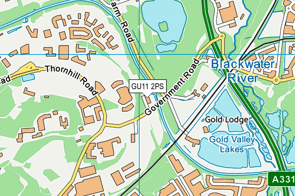 GU11 2PS map - OS VectorMap District (Ordnance Survey)