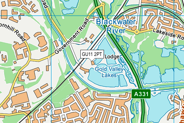 GU11 2PT map - OS VectorMap District (Ordnance Survey)