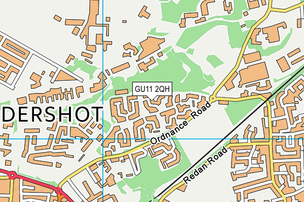 GU11 2QH map - OS VectorMap District (Ordnance Survey)