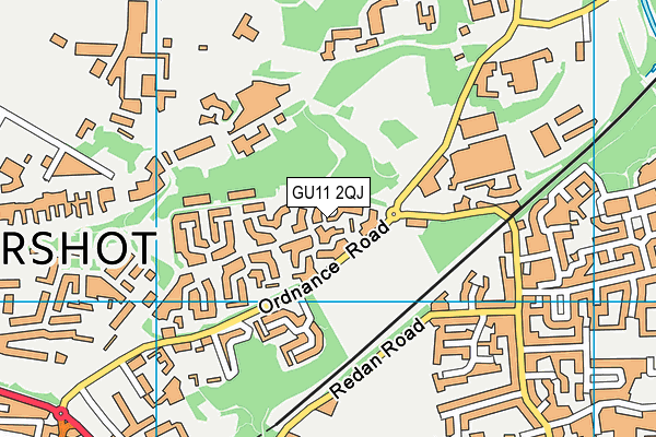 GU11 2QJ map - OS VectorMap District (Ordnance Survey)