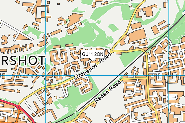 GU11 2QN map - OS VectorMap District (Ordnance Survey)