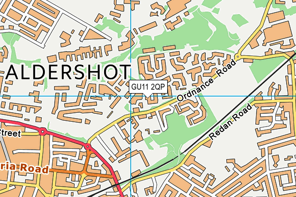 GU11 2QP map - OS VectorMap District (Ordnance Survey)