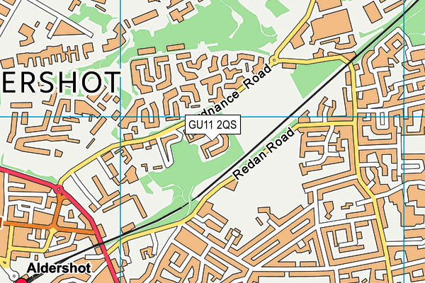 GU11 2QS map - OS VectorMap District (Ordnance Survey)