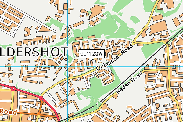 GU11 2QW map - OS VectorMap District (Ordnance Survey)