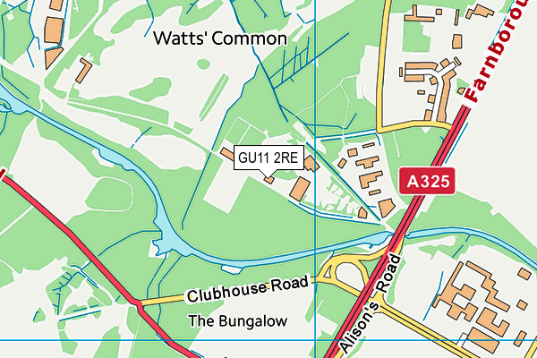 GU11 2RE map - OS VectorMap District (Ordnance Survey)