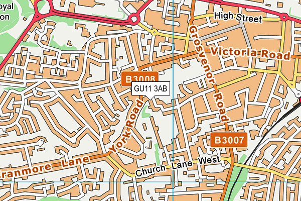 GU11 3AB map - OS VectorMap District (Ordnance Survey)