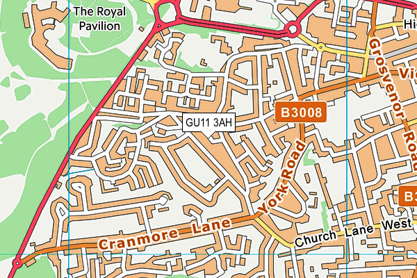 GU11 3AH map - OS VectorMap District (Ordnance Survey)