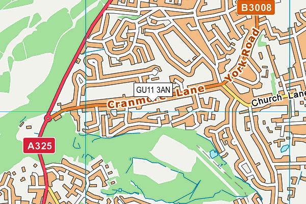 GU11 3AN map - OS VectorMap District (Ordnance Survey)