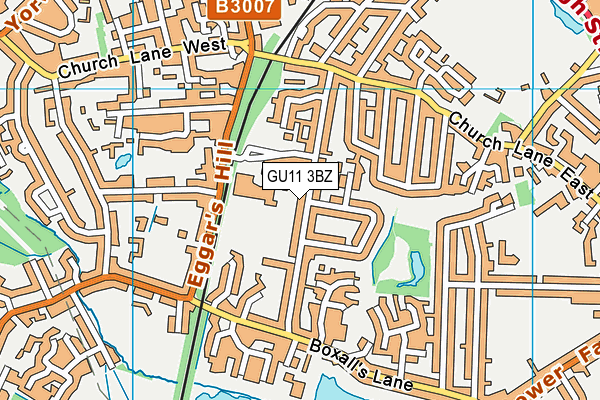 GU11 3BZ map - OS VectorMap District (Ordnance Survey)