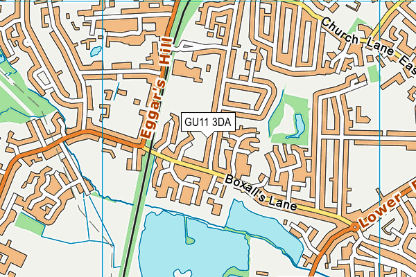 GU11 3DA map - OS VectorMap District (Ordnance Survey)