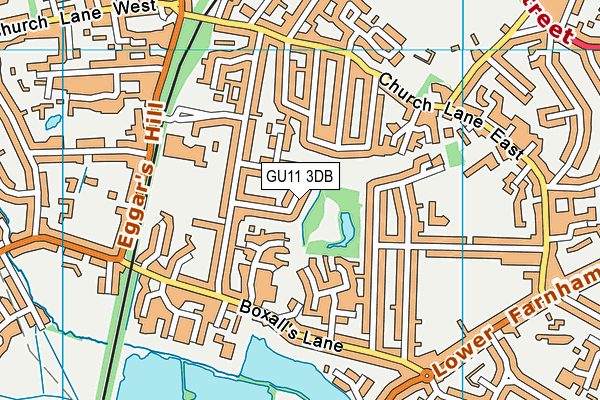 GU11 3DB map - OS VectorMap District (Ordnance Survey)