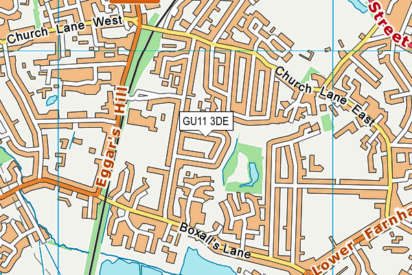 GU11 3DE map - OS VectorMap District (Ordnance Survey)